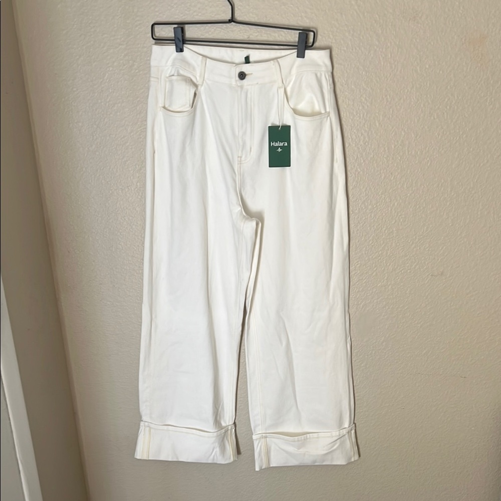 White Wide-Leg Jeans by Halara